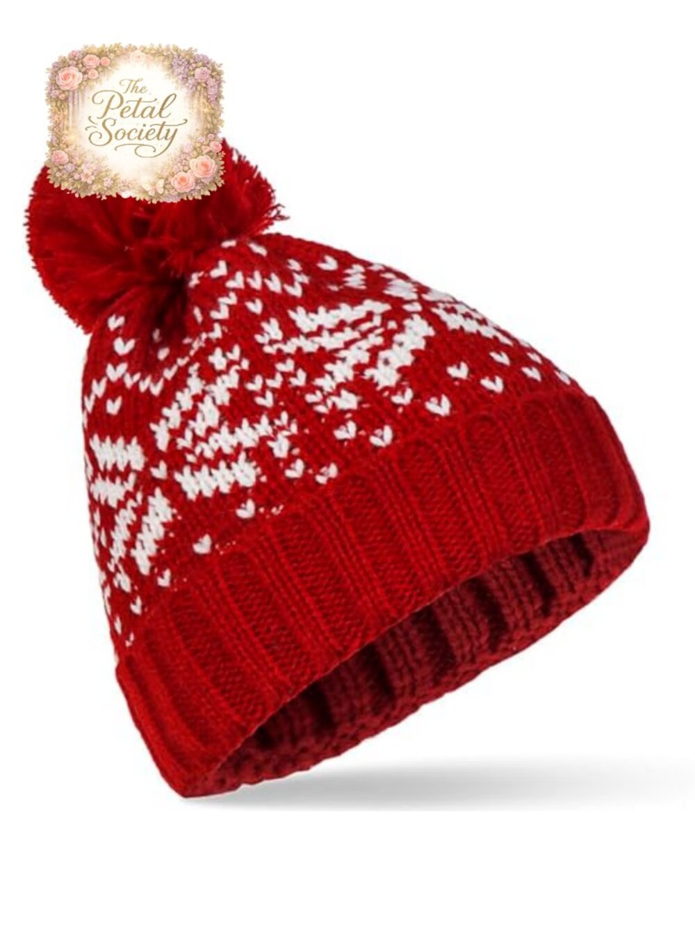 IZUS Winter Pom-Pom Cuffed Knit Beanie Hat for Women & Men